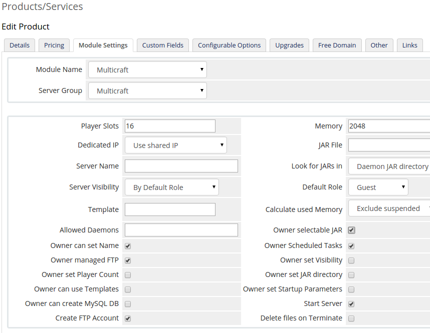 Multicraft The Minecraft Hosting Solution Whmcs Module